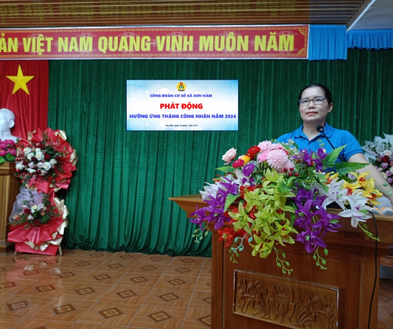 Công đoàn cơ sở xã Sơn Hàm đẩy mạnh các hoạt động nhân Tháng Công nhân năm 2024